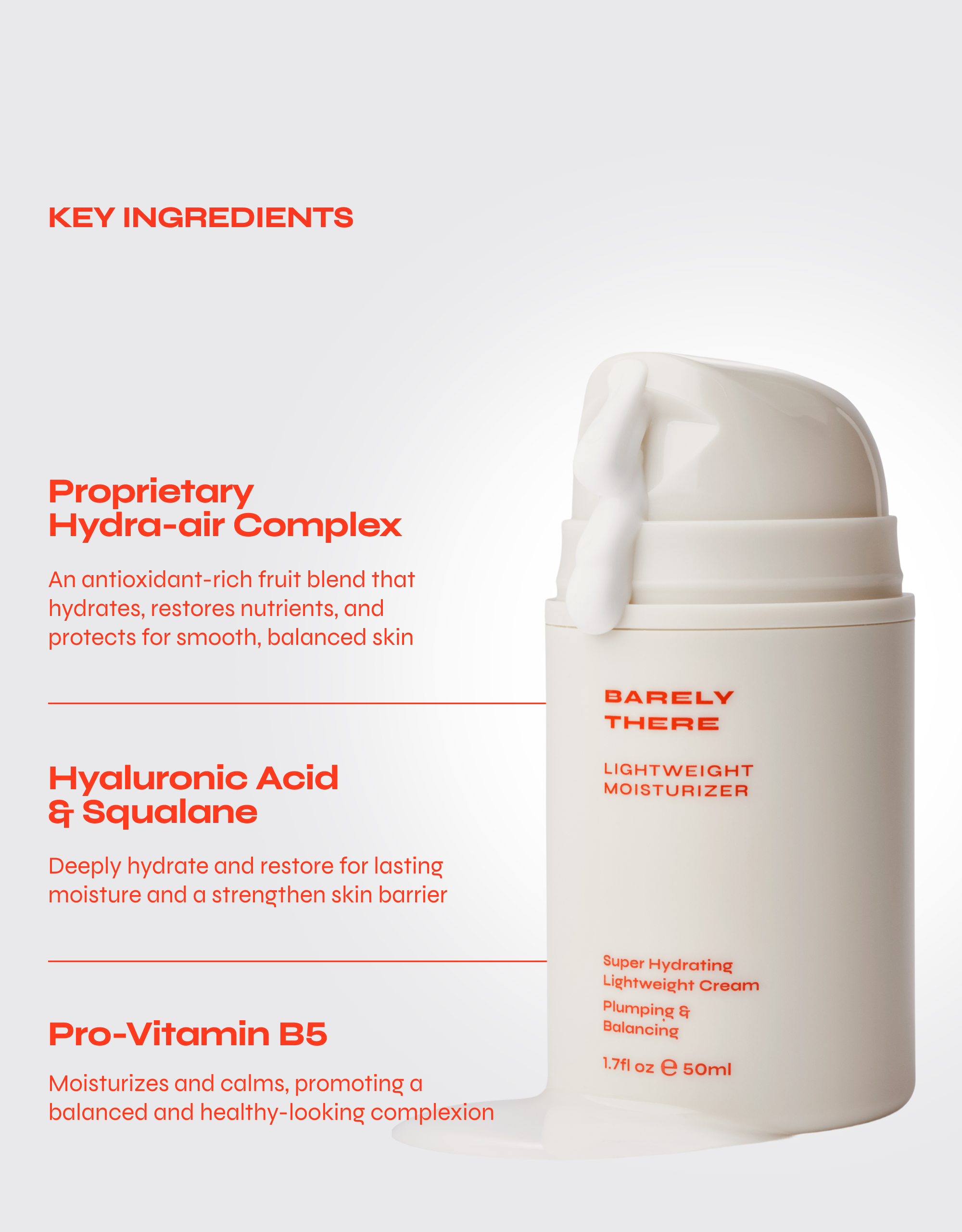 Barely There Lightweight Barrier Moisturizer with Pro-Vitamin B5 and Squalane