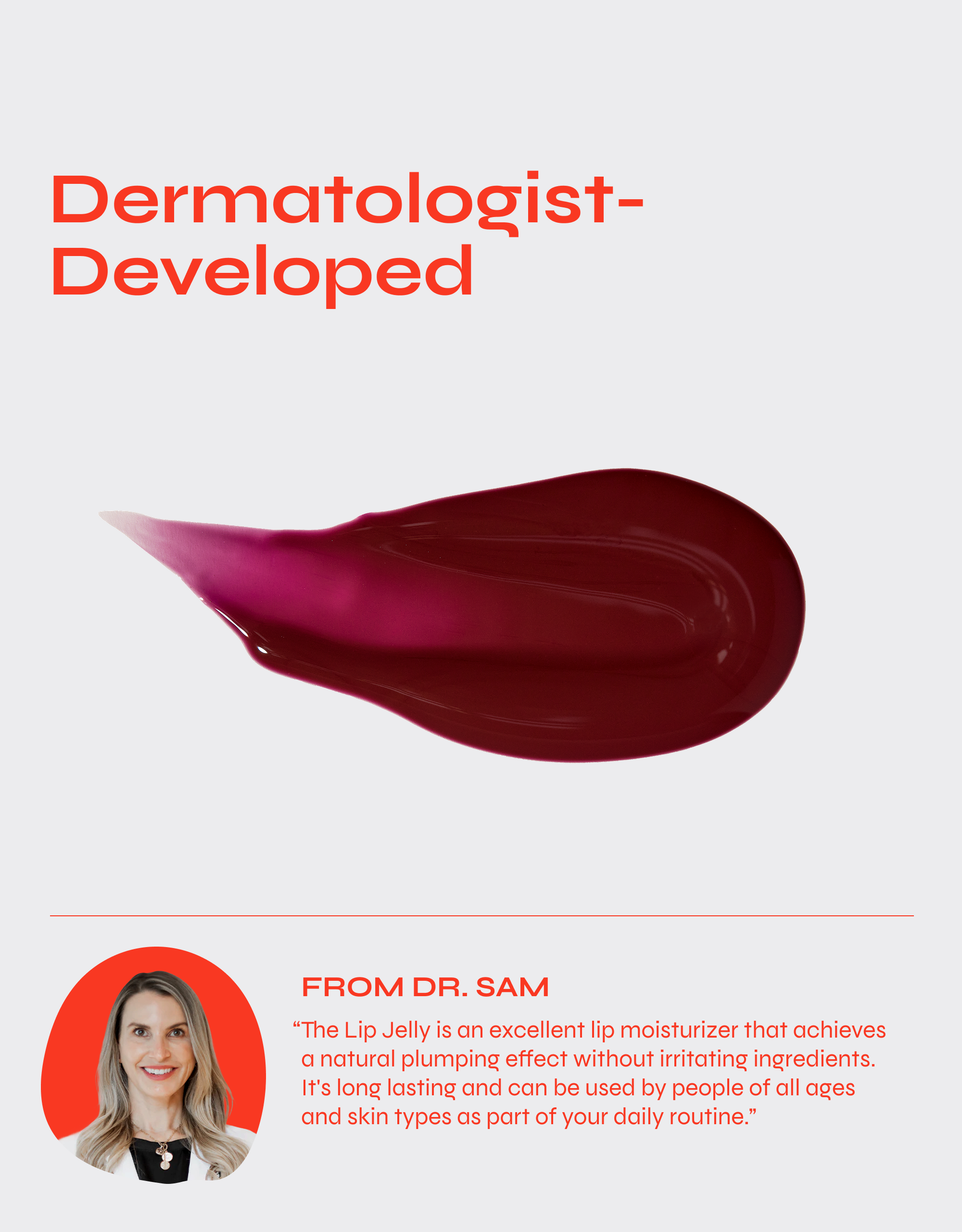 Berry Lip Jelly Tint Hydrating Tinted Lip Treatment with Squalane and Vitamin E