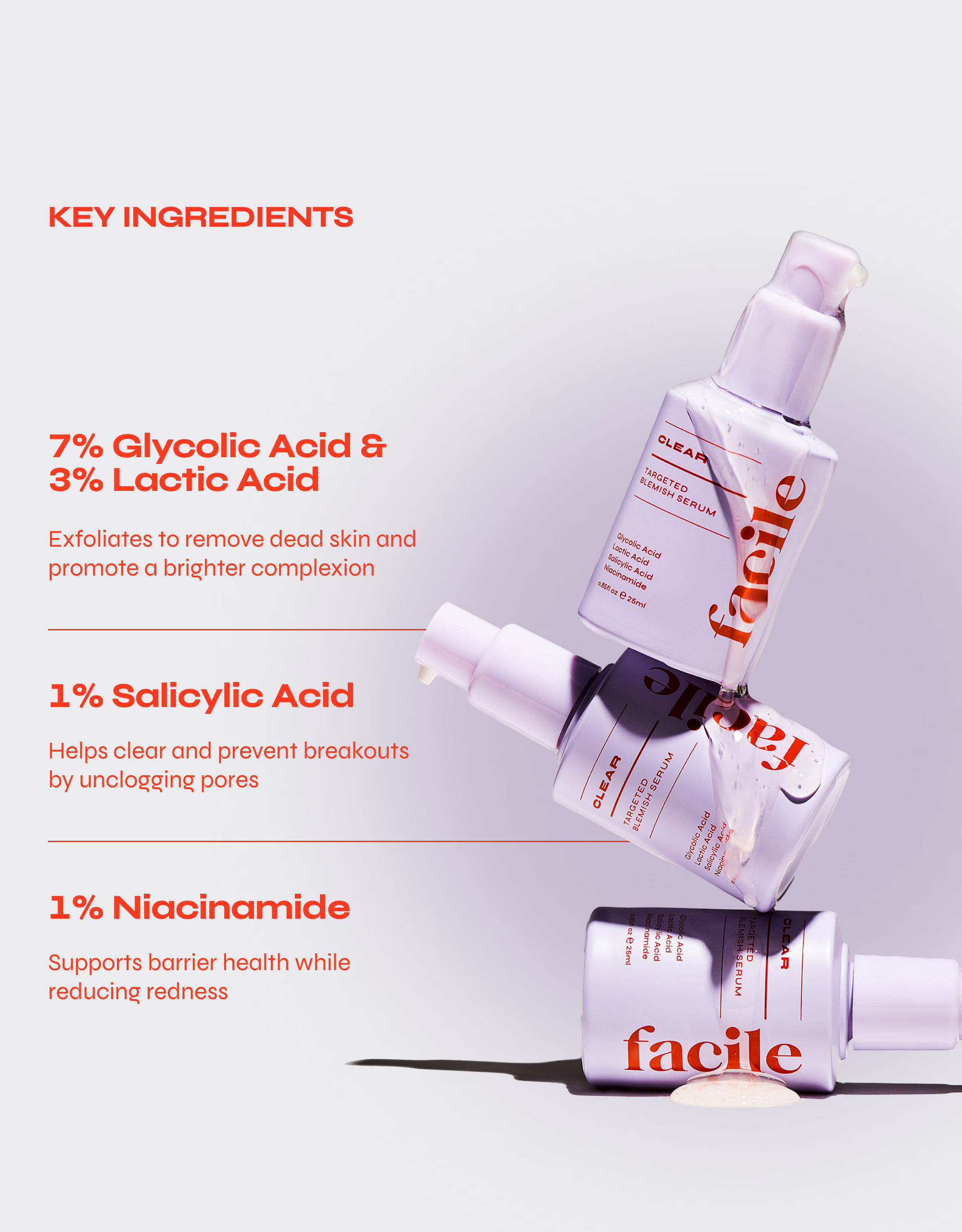 Clear Exfoliating AHA/BHA Serum with Glycolic, Lactic, and Salicylic Acids