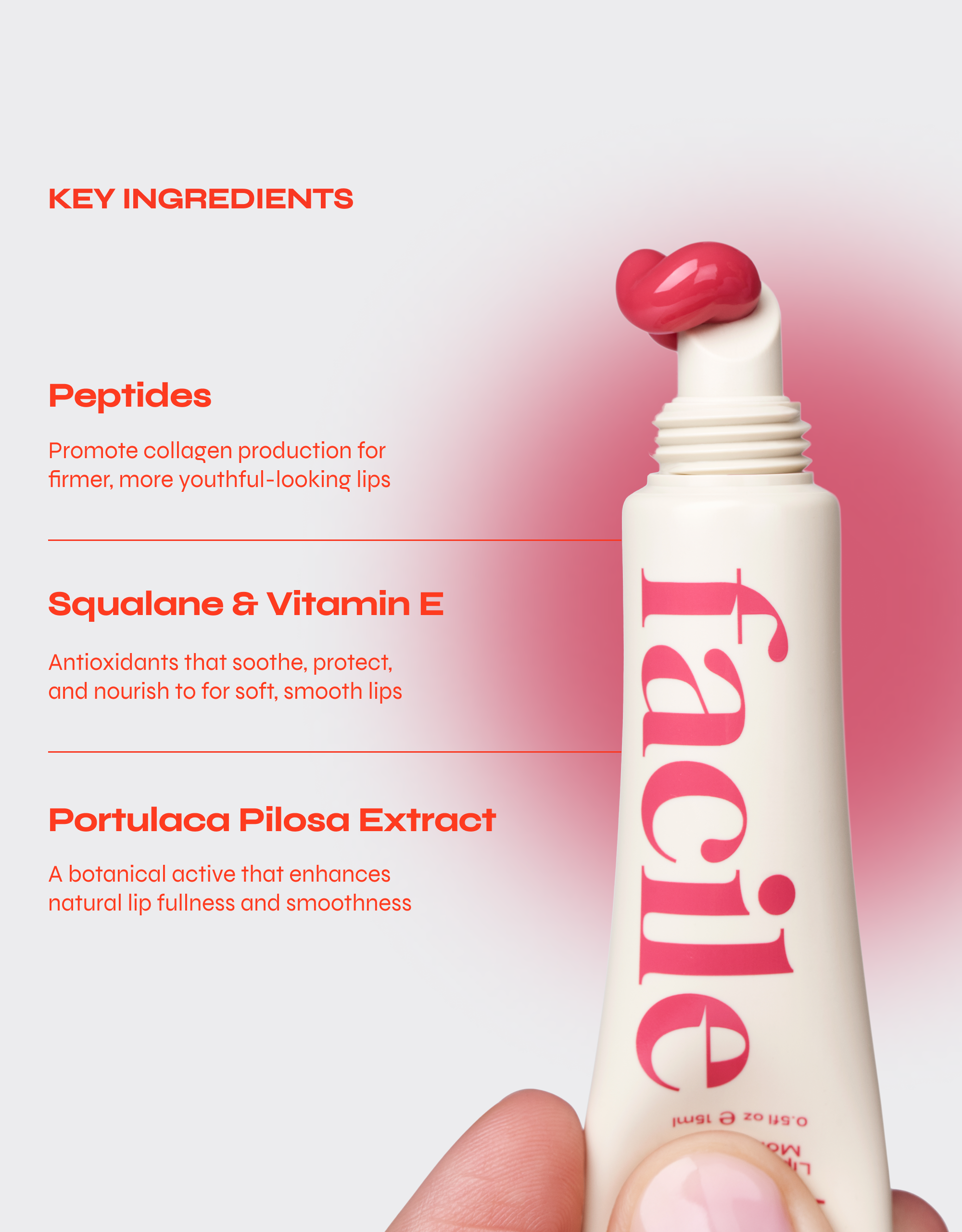 Rose Lip Jelly Tint Hydrating Tinted Lip Treatment with Squalane and Vitamin E