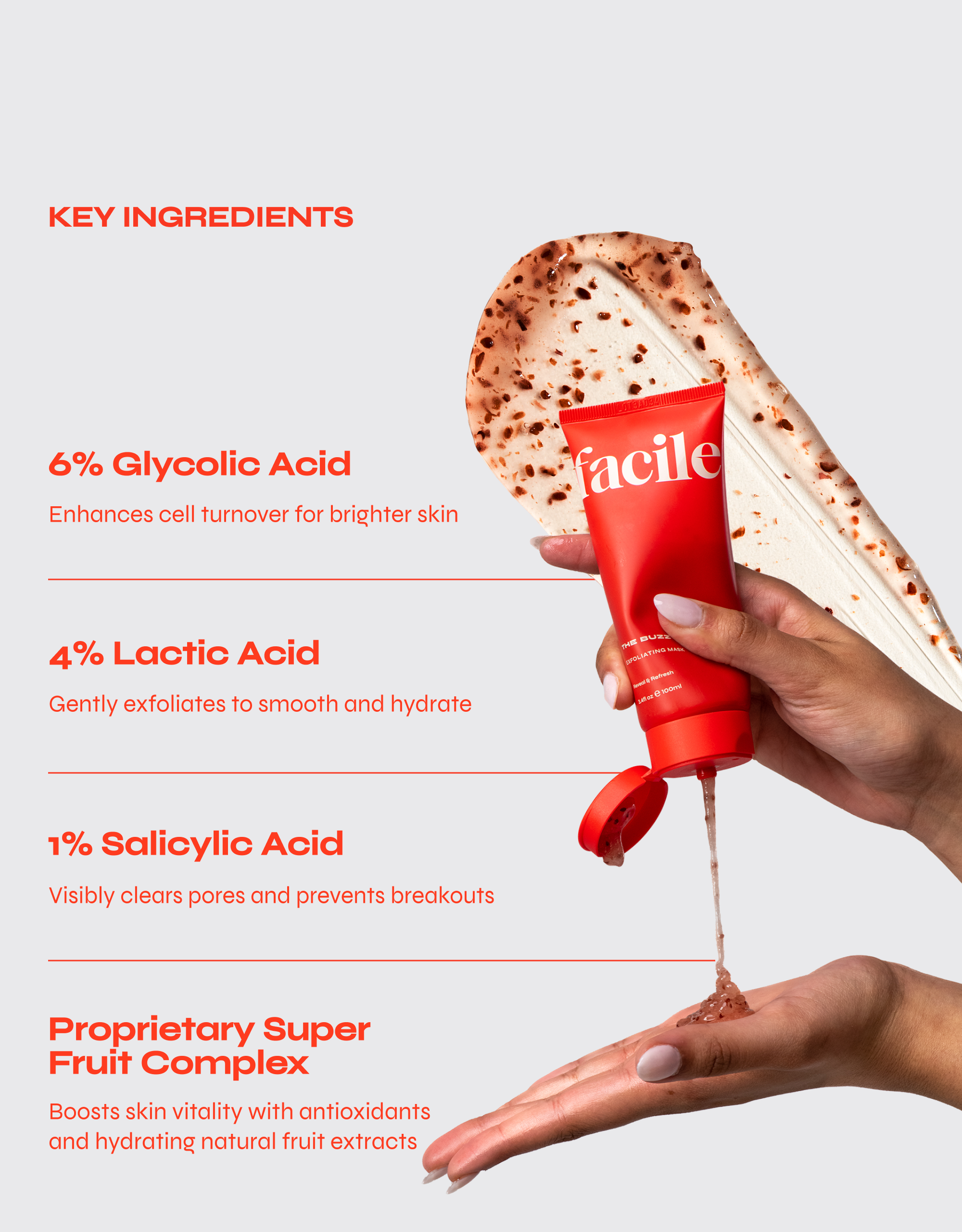 The Buzz Brightening Exfoliating Treatment with Glycolic, Lactic, and Salicylic Acids